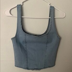 Denim Top with zipper. .  Forever 21.  XS